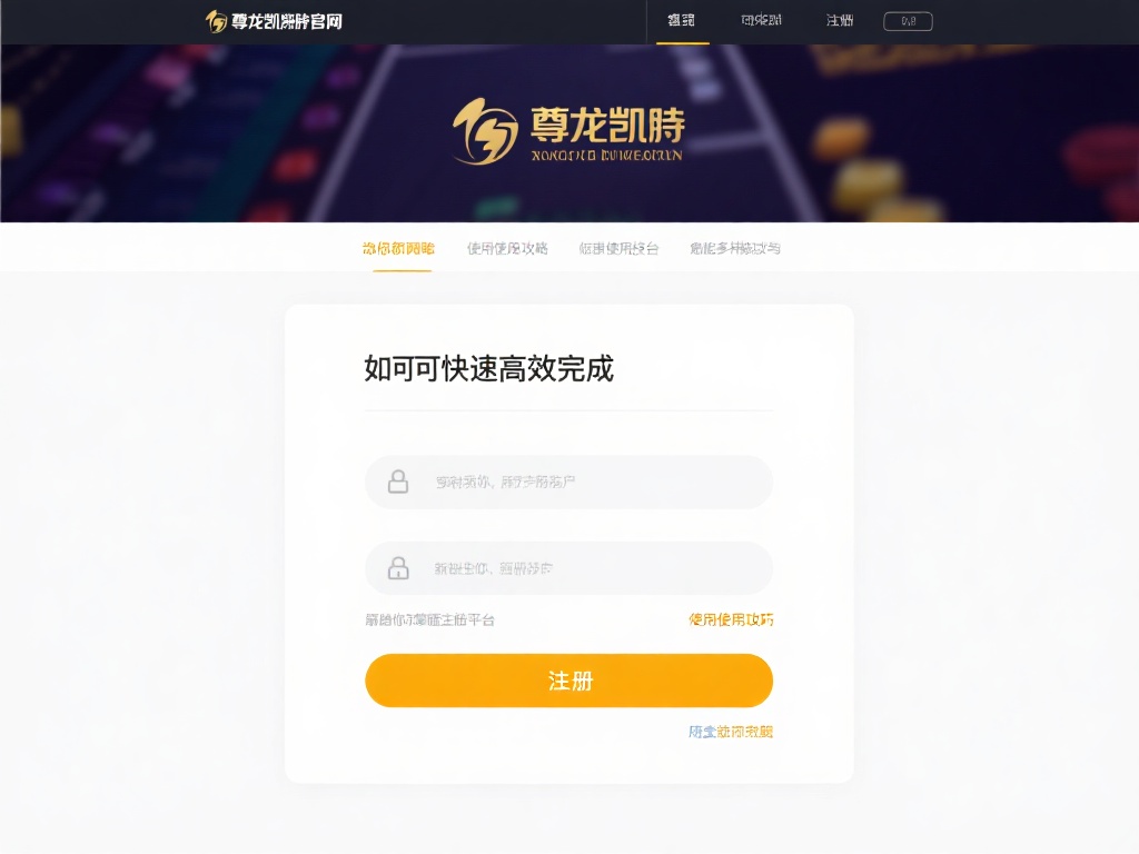 如何快速高效地完成尊龙凯时官网的注册步骤，是许多新